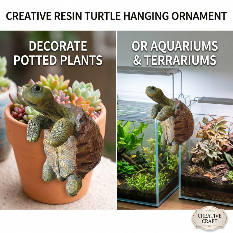 Aquarium Plant Nursery - Fishing Turtle Hanging Turtle Figurine for
