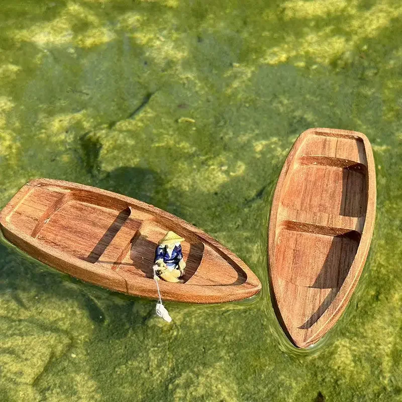 Aquarium Plant Roots - Handmade Wooden Boat Mini Floating Boat