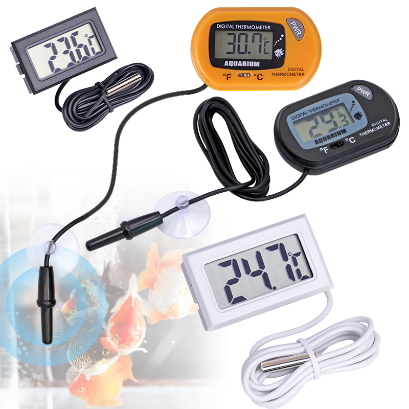 Planted Aquarium Temperature - Fish Tank Thermometer Aquarium Adsorbable Digital