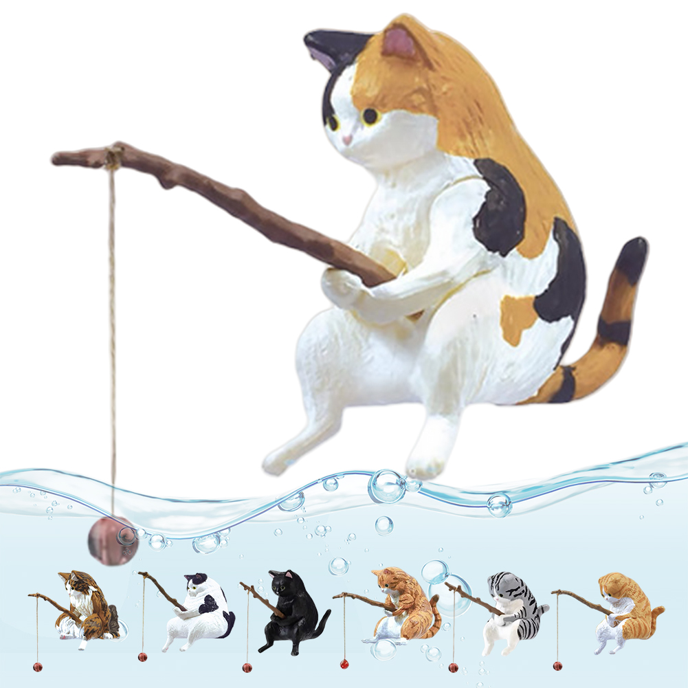 Cute Fishing Cat Figure Fish L - Aquarium Planting Ideas avis et prix