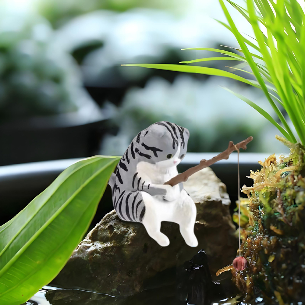 Cute Fishing Cat Figure Fish L - Aquarium Planting Ideas avis et prix