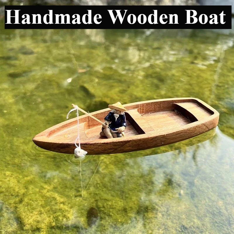 Handmade Wooden Boat Mini Floa - Aquarium Plant Roots avis et prix