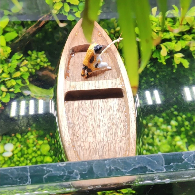 Handmade Wooden Boat Mini Floa - Aquarium Plant Roots avis et prix