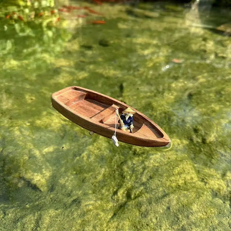 Handmade Wooden Boat Mini Floa - Aquarium Plant Roots avis et prix