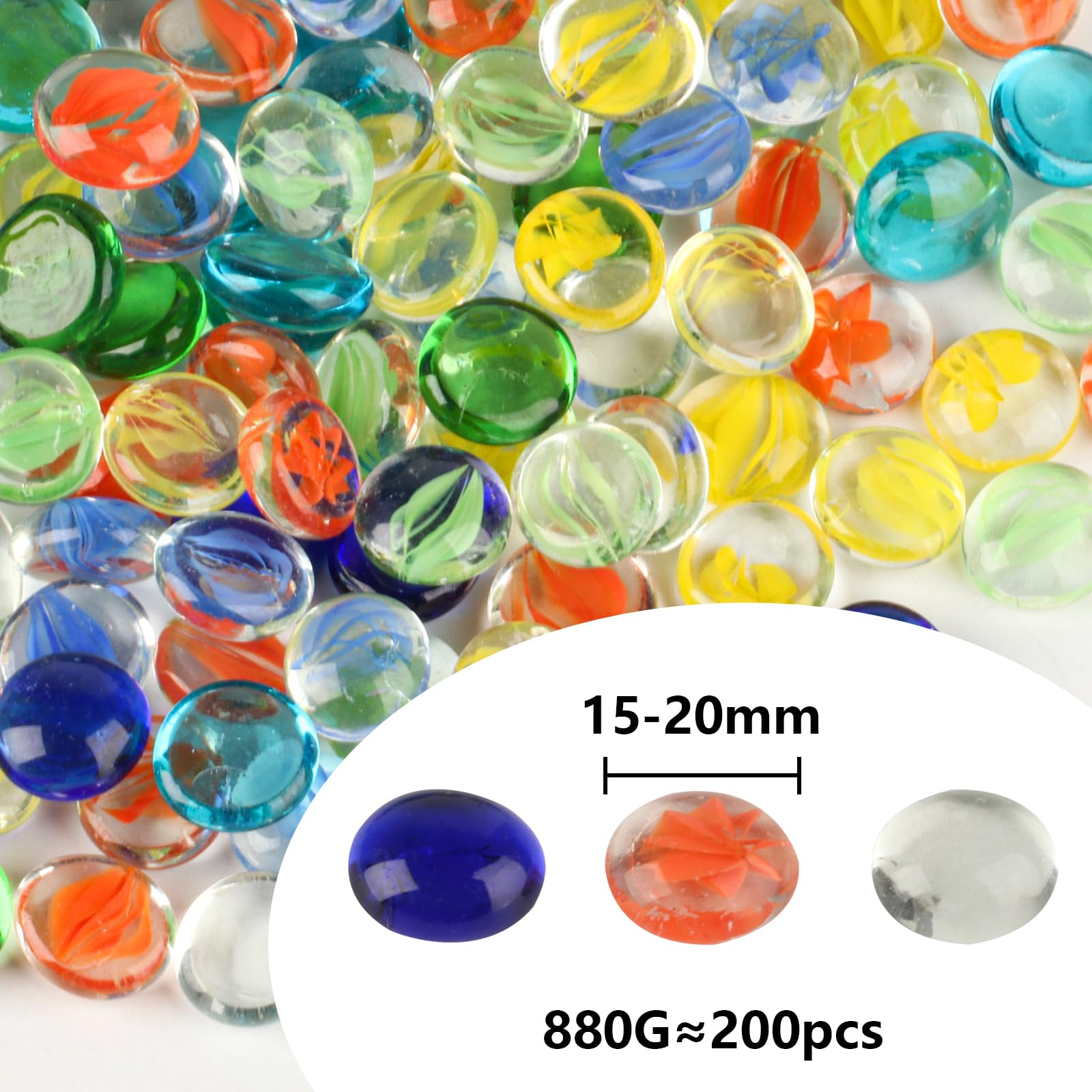 880g (200pcs) Colored Glass Pe - Planted Aquarium Supplies avis et prix