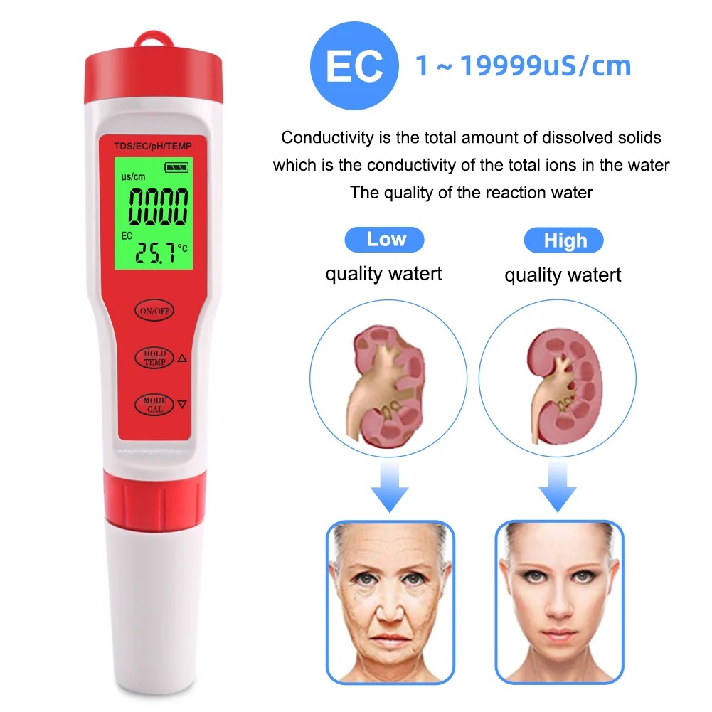 4 IN 1 TDS PH Meter PH/TDS/EC/ - Planted Aquarium Test Kit avis et prix